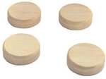 Sigel 4er-Pack Holz-Magnete rund &Oslash; 33 x 9 mm beige, 3.3x0.9 cm