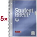 Brunnen 5er-Pack Collegeblock &raquo;Student Premium&laquo; A4 liniert blau
