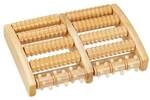 relaxdays Fu&szlig;massageroller aus Holz braun
