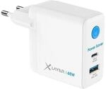 Xlayer USB-Ladeadapter &raquo;Power Saver&laquo; 65W wei&szlig; wei&szlig;, 9.5x6 cm