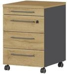 Germania-Werke Rollcontainer &raquo;Agenda Home&laquo; 3 klassische Schubladen braun, 42x61x49