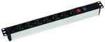 as-Schwabe 7-fach Steckdosenleiste &raquo;19 Zoll RACK&laquo; schwarz/silber schwarz, 45x7x6 cm