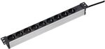 as-Schwabe 9-fach Steckdosenleiste &raquo;19 Zoll RACK&laquo; schwarz/silber schwarz,