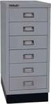 Bisley Schubladenschrank &raquo;MultiDrawer&laquo; A4, einbahnig, 6 Sch&uuml;be, mit Sockel silber,
