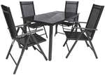 VCM 5-tlg. Garten-Sitzgruppe 140 cm Tisch grau