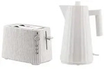 Alessi Pliss&eacute; Bundle Elektrischer Wasserkocher und Toaster wei&szlig;