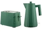 Alessi Pliss&eacute; Bundle Elektrischer Wasserkocher und Toaster gr&uuml;n