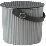 omnioutil Eimer Mini Hellgrau mit grauem Deckel 4l