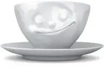 fiftyeight Kaffeetasse Gl&uuml;cklich wei&szlig;