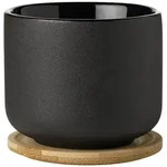 Stelton Theo Becher mit Untersetzer schwarz
