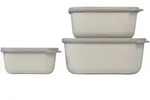mepal Set Multisch&uuml;ssel Cirqula rechteckig flach 3-teilig Nordic white