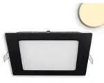 ISOLED Downlight 9W eckig ultraflach schwarz warmwei&szlig; 3000K dimmbar CRI90 IP42 EEK F