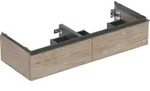 Geberit iCon Unterschrank f&uuml;r Doppelwaschtisch, Nussbaum hickory/Melamin, lava