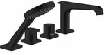 Hansgrohe AXOR Citterio E 4-Loch Wannenrandarmatur mit Thermostat, mattschwarz,