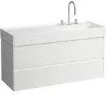 Waschtischunterbau LANI 448x1182x515 mit 2 Schubladen integrierter Griffleiste