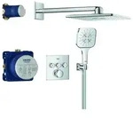 Grohe Unterputz-Armatur eckige Form &bdquo;Grohtherm&ldquo; SmartControl Ausladung 400 mm in