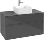 Villeroy & Boch Collaro Waschbeckenunterschrank C03800 Glossy Grey