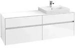 Villeroy & Boch Waschbeckenunterschrank Collaro, Eckig, Glossy White,...