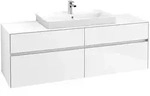 Villeroy & Boch Waschbeckenunterschrank Collaro, Eckig, Glossy White,...