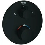 Grohe Unterputz-Armatur &bdquo;Grohtherm&ldquo; Ausladung 0 mm in matt black