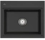 Villeroy & Boch fl&auml;chenb&uuml;ndige Sp&uuml;le Subway Style 60 S Flat, Pure Black, 600x510