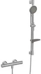 HansaPRISMA Duscharmatur Wandmontage Thermostat Stahl geb&uuml;rstet 770 mm