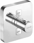 Kludi PUSH UP-Thermostatarm mit Drucktaste f&uuml;r 2 Verbraucher, soft edge chrom,...