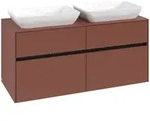 Villeroy & Boch Collaro Waschbeckenunterschrank C11500, 1200x548x500mm, Wine Red