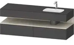 Einbauwaschtisch mit Konsolenwaschtischunterbau &bdquo;Qatego&ldquo; 160 &times; 55 &times; 60...
