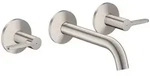 Hansgrohe AXOR One 3-Loch Waschtischarmatur Unterputz mit Hebelgriffen, Edelstahl