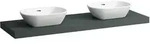 Waschtisch-Platte LANI 495x1570x65 mit Ausschnitt links und rechts inklusive 3