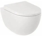 Kludi-RESA D Wand-WC mit WC-Sitz, verdeckte Befestigungen, wei&szlig; gl&auml;nzend,