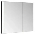 KEUCO SOMARIS Spiegelschrank Wandeinbau 2-t&uuml;rig asymmetrisch schwarz matt