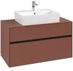 Villeroy & Boch Collaro Waschbeckenunterschrank C125B0, 1000x548x500mm, Wine Red