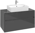 Villeroy & Boch Collaro Waschbeckenunterschrank C12500 Glossy Grey