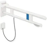 HEWI St&uuml;tzklappgriff Duo Design A, Edelstahl, 850 mm Ausladung, links