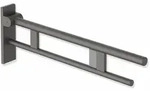 HEWI St&uuml;tzklappgriff Duo, Design B, Edelstahl, 750 mm Ausladung,