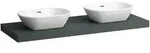Waschtisch-Platte LANI 495x1370x65 mit Ausschnitt links und rechts inklusive 2