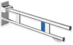 HEWI St&uuml;tzklappgriff Duo Design A, Edelstahl verchromt, Ausladung 850 mm, links