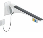 HEWI St&uuml;tzklappgriff Basic LifeSystem, links, 700 mm Ausladung, Signalwei&szlig;