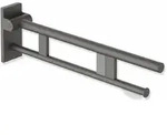 HEWI St&uuml;tzklappgriff Duo, Design A, Edelstahl, Ausladung 700 mm, SC (Dunkelgrau