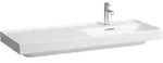Waschtisch MEDA 460x1200x160 Ablage links 1 Hahnloch mit &Uuml;berlauf Wei&szlig;