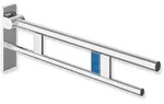 HEWI St&uuml;tzklappgriff Duo, Design B, Edelstahl, verchromt, Ausladung 700 mm,...
