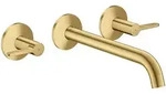 Hansgrohe AXOR One 3-Loch Wannenarmatur Unterputz Wandmontage Brushed Gold Optic