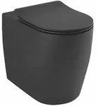 Kludi-RESA R Spiralflush-Stand-WC 55 cm, mattschwarz, universalf&ouml;rmiger Abfluss