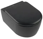 Villeroy & Boch WC-Set Skyla 5656CL, oval, 370x530 mm, Pure Black CeramicPlus,