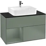 Villeroy & Boch Finion Waschbeckenunterschrank F11 1000x603x501mm Olive Matt/Glass