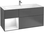 Villeroy & Boch Finion Waschbeckenunterschrank F06, anthrazit matt/lackiertes Wei&szlig;
