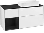 Villeroy & Boch Waschbeckenunterschrank Finion F27, Glossy White Lacquer / Black