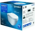 Duravit Wand-Tiefsp&uuml;l-WC inkl. WC-Sitz &bdquo;Starck 3&ldquo; 37 &times; 54 &times; 42 cm in Wei&szlig;